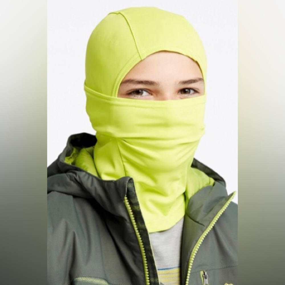 LL Bean Kids balaclava bright yellow/green very stretchy great used condition